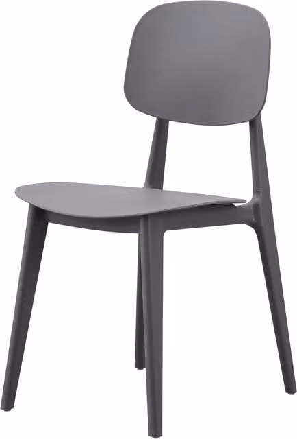 Fusion Living Oslo Stackable Plastic Dining Chair in Matt Grey