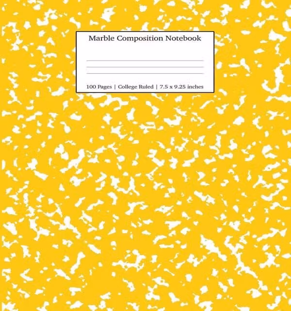 Young Dreamers Press Yellow Marble Composition Notebook with Lined Paper