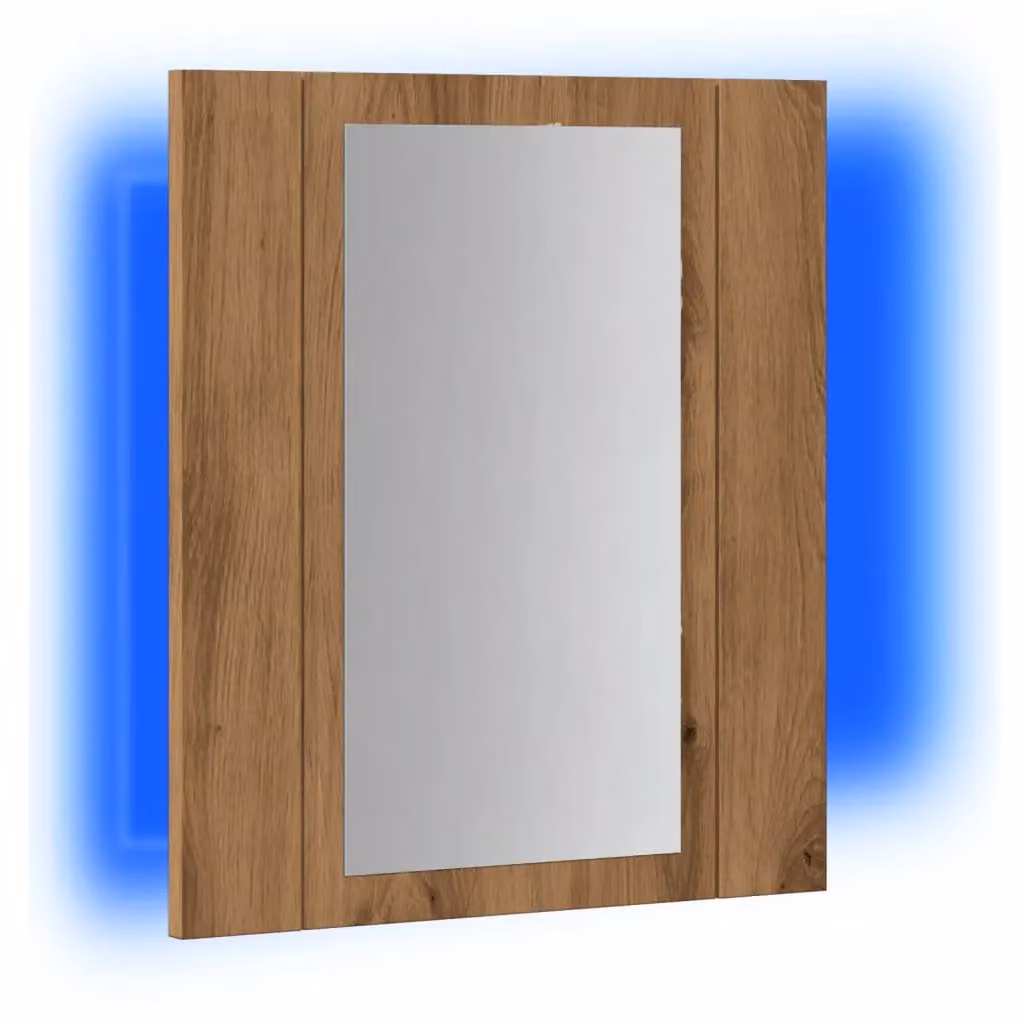 Berkfield Home LED Bathroom Mirror Cabinet in Artisan Oak Brown, W/D/H: 40 x 12 x 45 cm – 3