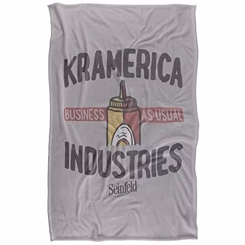 Warner Bros. Seinfeld The Make Your Own Pie Super Soft Fleece Throw Blanket, Grey, W/D/H: 91 x 147 cm – 1