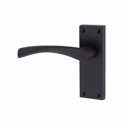 Golden Grace Astrid Scroll Latch Door Handles in Matt Black, 4 Pairs – 4