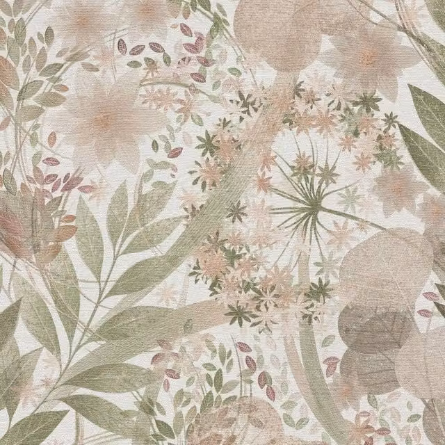 Erismann Secret Grove Botanical Floral Vinyl Wallpaper in Baby Pink