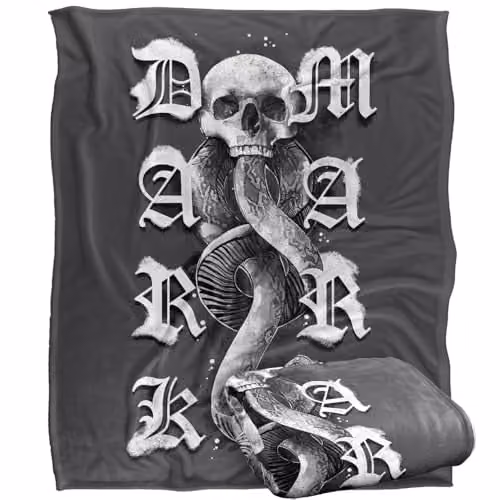 Warner Bros. Harry Potter Gothic Dark Mark Super Soft Fleece Throw Blanket, Multicolour, W: 127.0 cm x L: 152.4 cm – 1