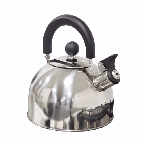 Milestone Camping 2L Whistling Stainless Steel Camping Kettle in Silver