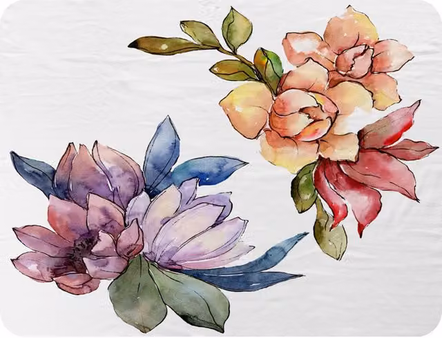 Benjamin Tate Design Rainbow Flowers Floral Fleece Blanket in Orange and Multicolour, W/D/H: 120 x 150 cm – 2