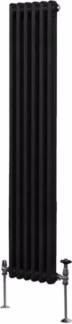 Monstershop Traditional 2 Column Steel Radiator, Black, H 180 cm x W 29.2 cm x D 7 cm