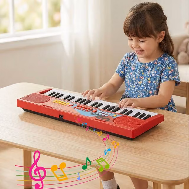 Costway 49 Key Portable Electric Keyboard Piano in Red