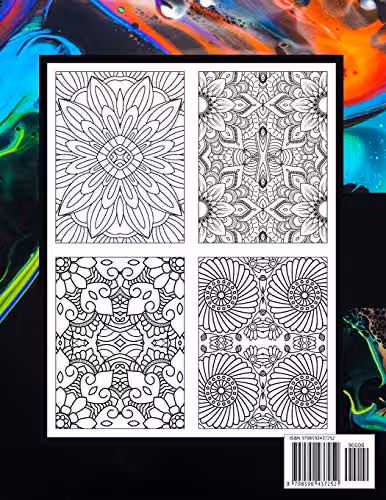 77 Patterns: Abstract Stress Relieving Adult Coloring Book by Ruben Carvalho, Multicolour Paperback – 2