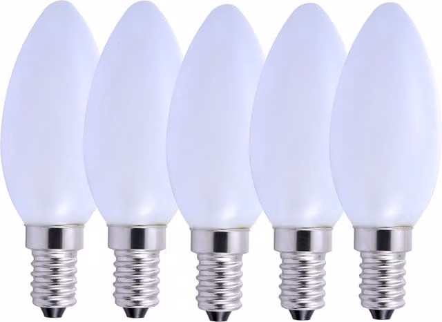 Harper Living Pack of 5 Dimmable Opal Candle E14 LED Bulbs, Warm White 2700K