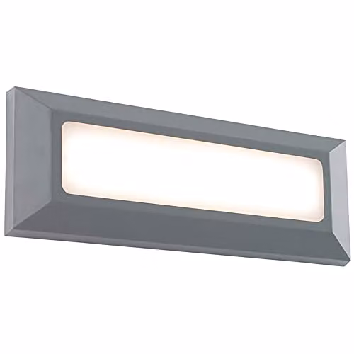 Loops Outdoor IP65 Wall Mounted Pathway Guide Light with 3W Warm White LED in Grey Plastic – 1