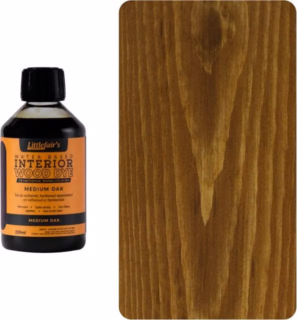 Littlefair's Indoor Wood Stain in Medium Oak Brown, 0.25l