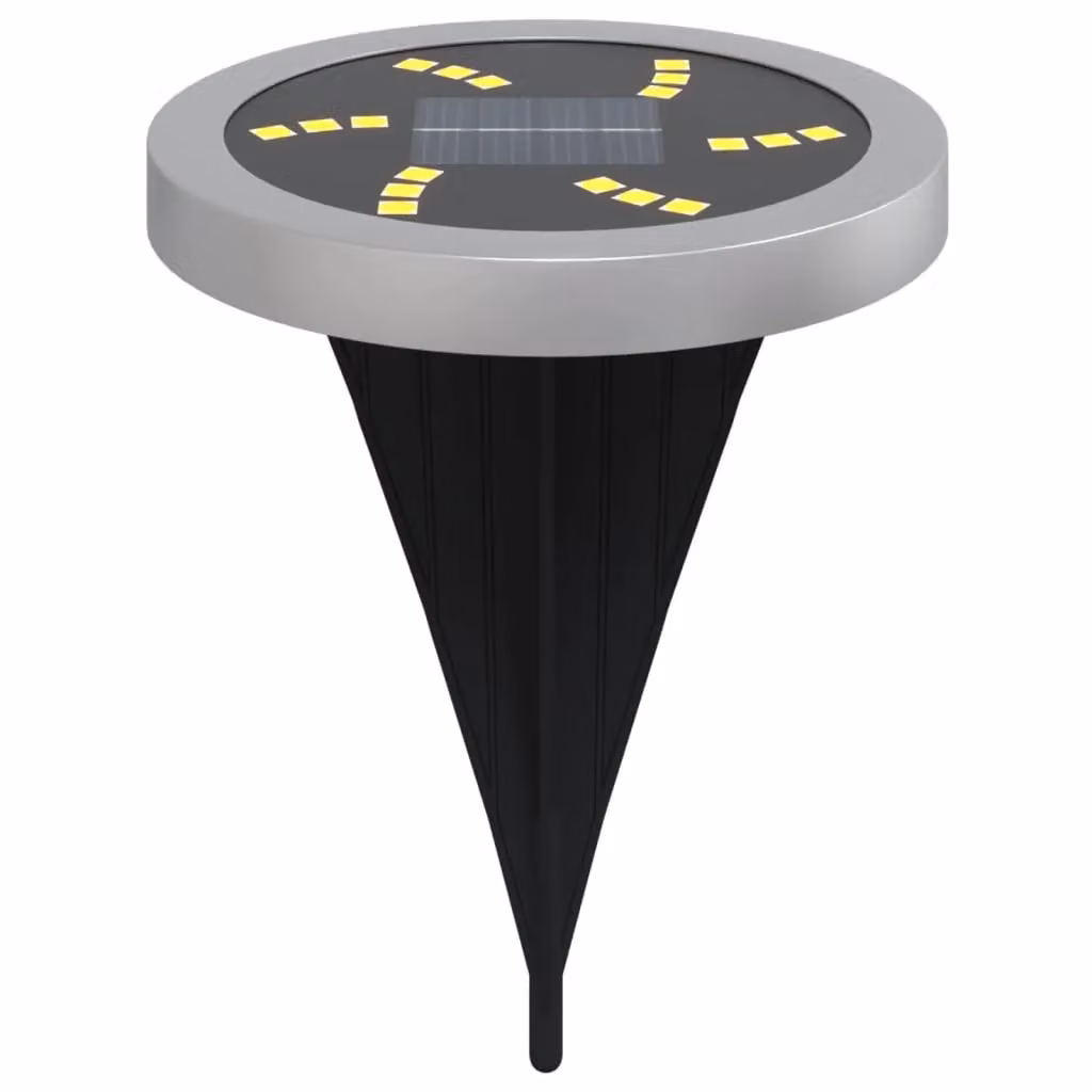 Berkfield Home Solar Ground Lights with Ground Spikes, 4 Pack, Black, Warm White – 3