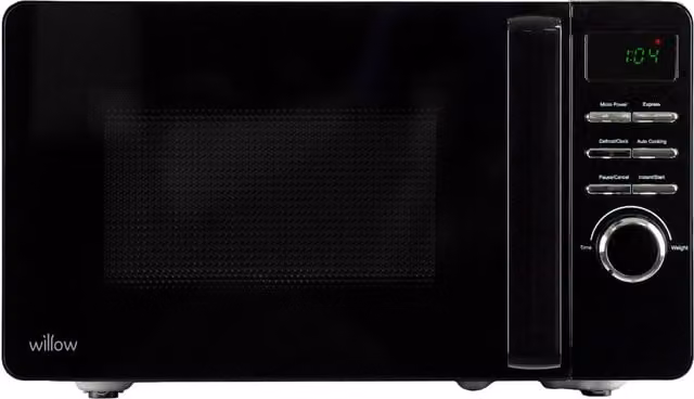 Willow 800W 20L Solo Digital Countertop Microwave in Black