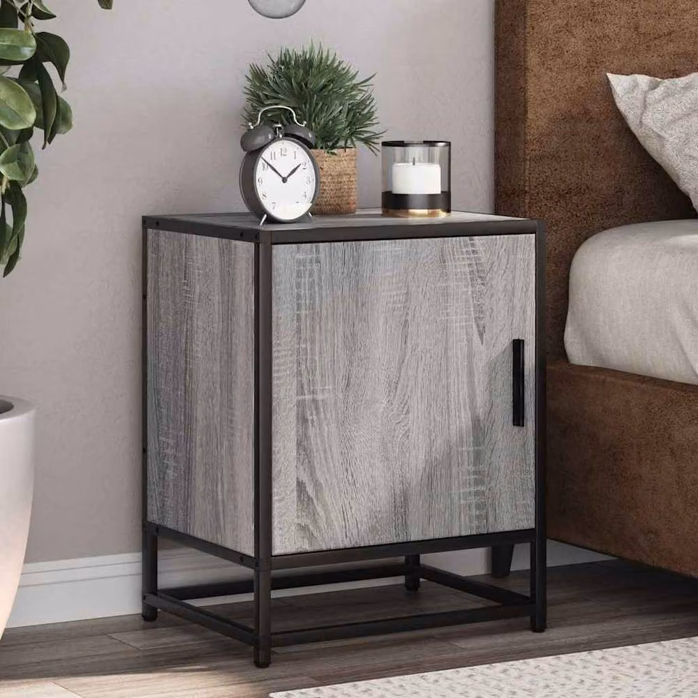 Berkfield Home Elegant Bedside Cabinet in Grey Sonoma, W/D/H: 40 x 31 x 50 cm – 2