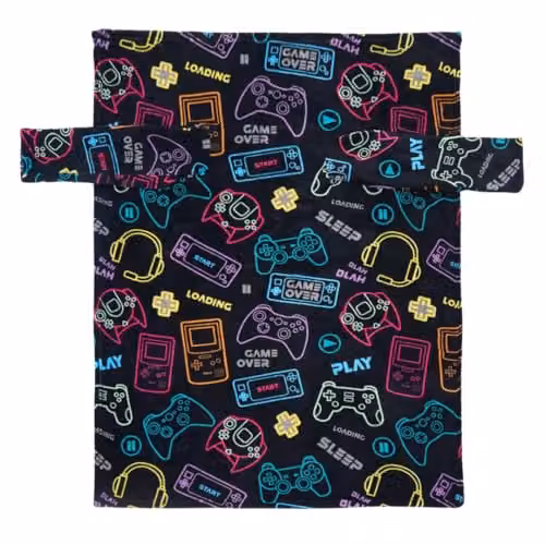 OHS Kids Wearable Fleece Gaming Blanket with Sleeves, Black, W 125 cm x H 125 cm – 1