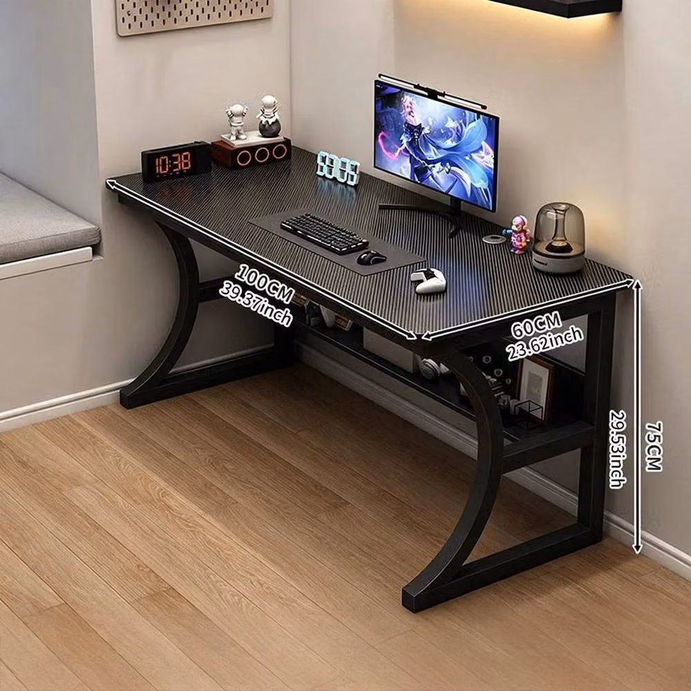 KORVIXA Black Gaming Desk with MDF and Metal Construction, W: 60 cm, D: 60 cm, H: 75 cm – 3