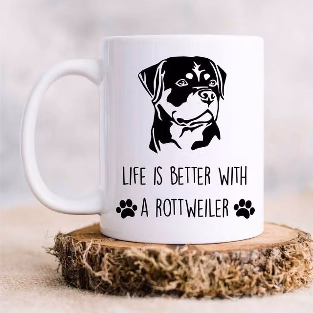 60 Second Makeover Rottiweiler Mug, White Ceramic