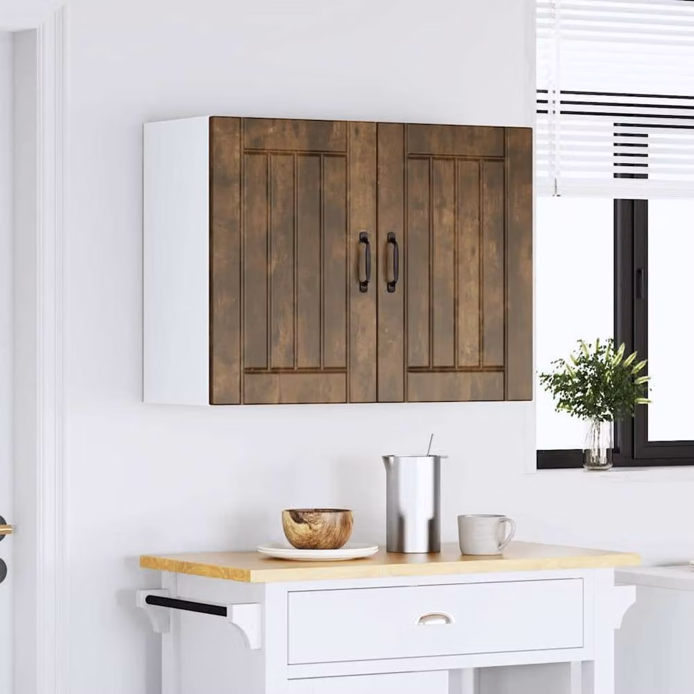 Berkfield Home Lucca Kitchen Wall Cabinet in Smoked Oak Brown, W/D/H: 60 x 25 x 80 cm – 3