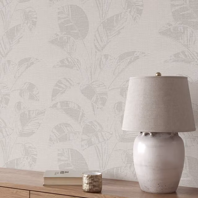 Erismann Beige Botanical Floral Modern Vinyl Wallpaper Roll