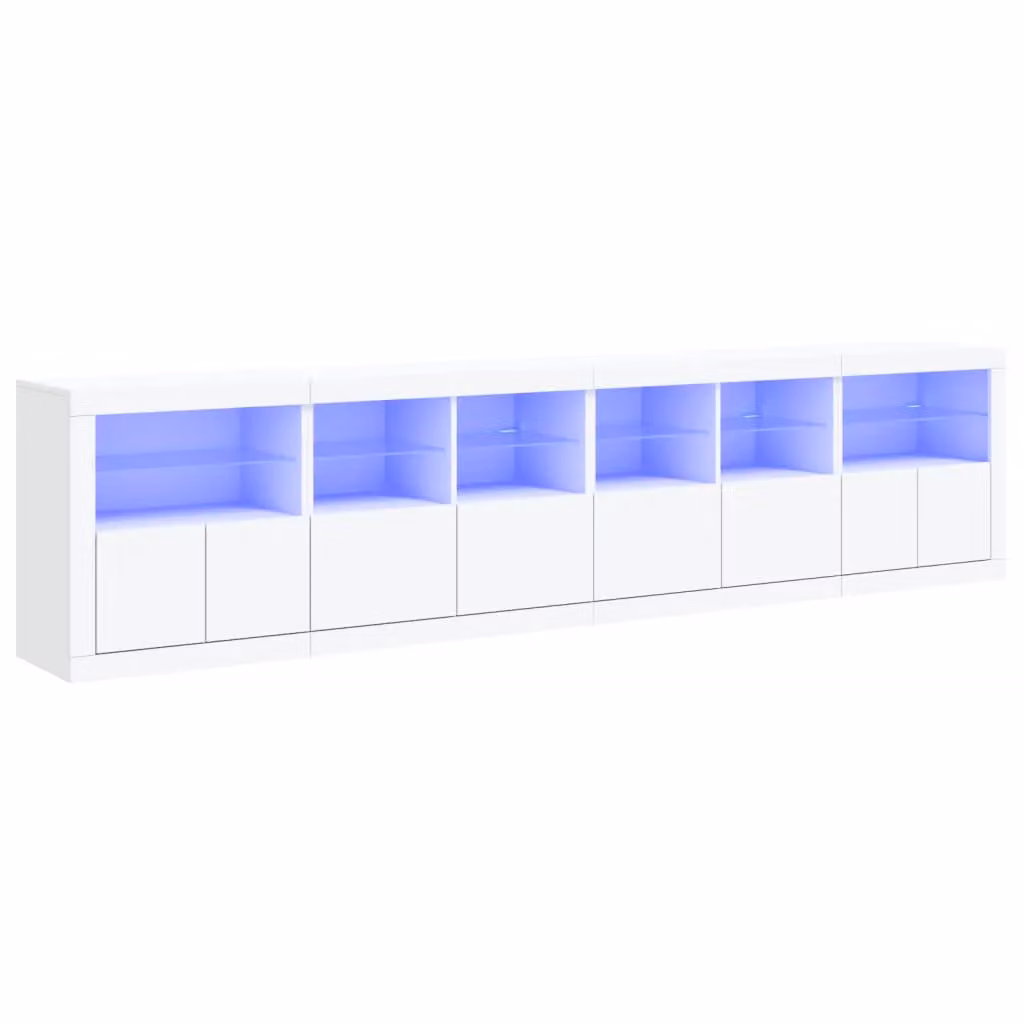 Berkfield Home Modern White Sideboard with Integrated LED Lighting, W: 283 cm, D: 37 cm, H: 67 cm – 2