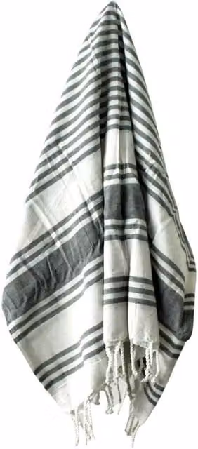 Four Candle Charcoal Hamman Spa Towel, Soft Absorbent Cotton Blend, W: 170 cm, H: 90 cm – 1