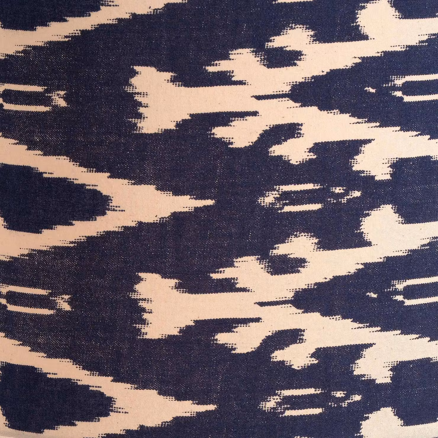 Ruma Blue Ikat Patterned Cylinder Fabric Lampshade for Table Lamps, Diameter: 30.48 cm – 3