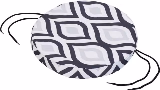 Gardenista Round Outdoor Garden Bistro Chair Seat Pad in Black and Grey