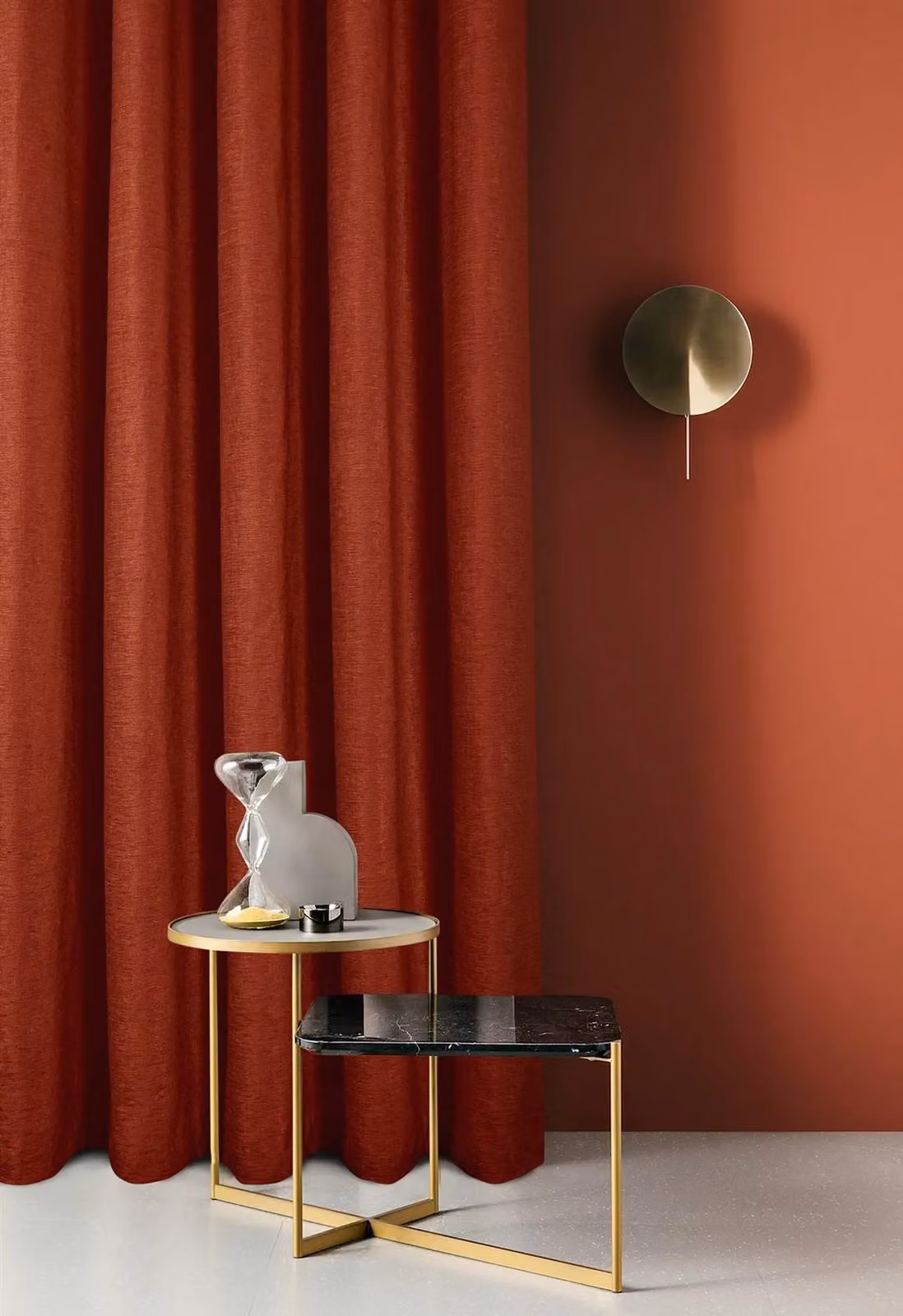 Sundour Amberley Orange Chenille Eyelet Curtains, Width: 117 cm, Drop: 137 cm – 3
