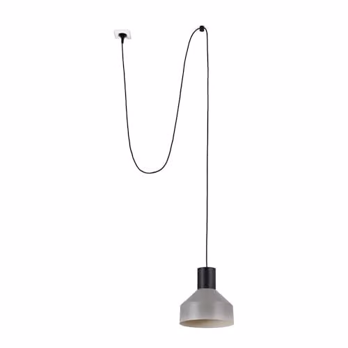Netlighting Kombo Grey and Black Dome Pendant Lamp with Plug, 3000K Warm White, Diameter: 20 cm – 1