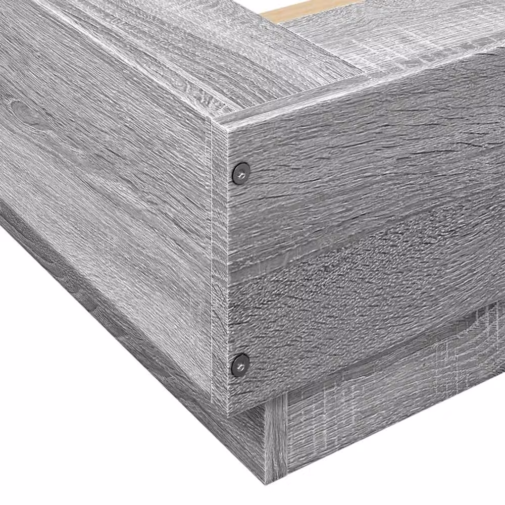 Berkfield Home Durable Grey Sonoma Bed Frame with Under-Bed LED Lighting, W/D/H: 150 x 200 cm – 4
