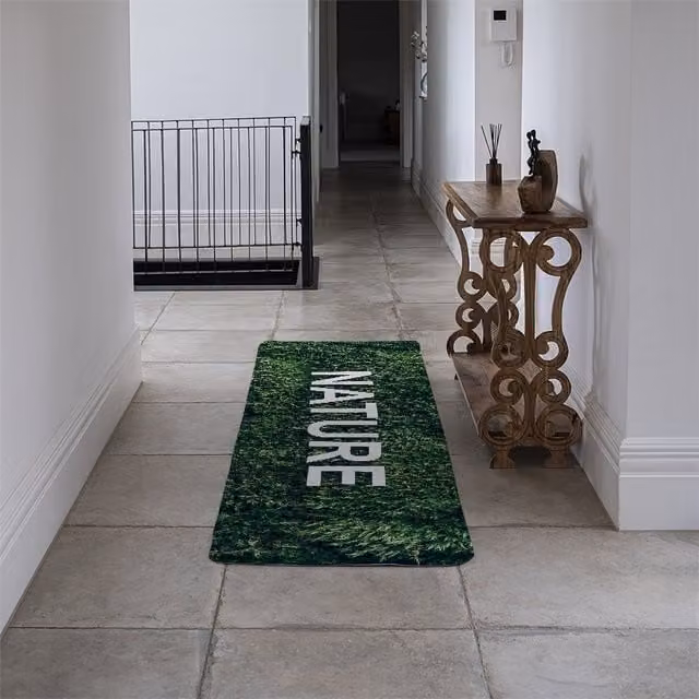 Benjamin Tate Design LTD Wellness Nature Designer Runner Rug, Green, Wool, Non-Slip, Rectangular