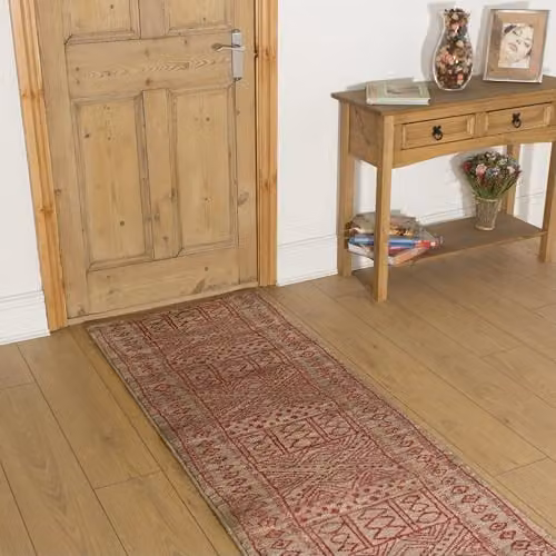 runrug Ethnic Hallway Runner Rug in Red, W/D/H: 100 x 210 x 0.9 cm – 1