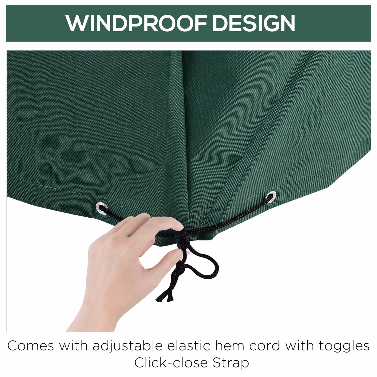 Outsunny Green Water-Repellent Oxford Fabric Garden Sofa Cover, W/D/H: 135 x 135 x 75 cm – 4
