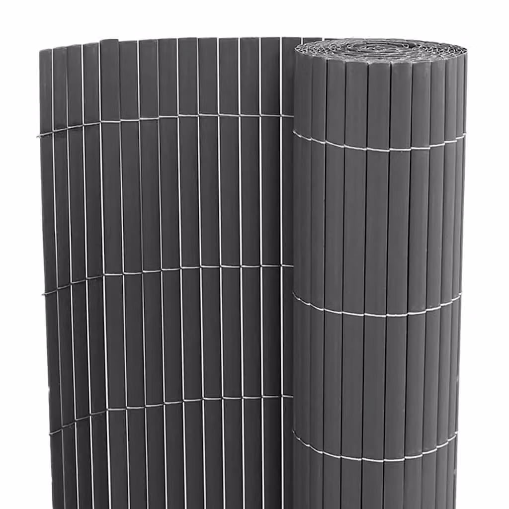 Berkfield Home Double-Sided Grey PVC Garden Fence Mat, H: 180 cm x W: 500 cm – 4