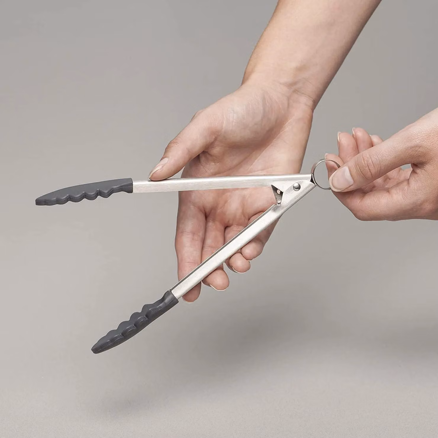 Zeal Silicone and Stainless Steel Non-Stick Mini Cooking Tongs, Grey, 20 cm – 4
