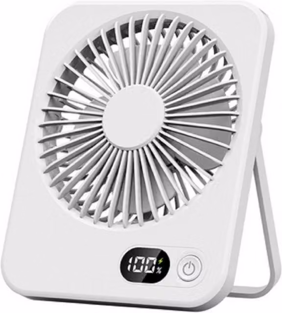 Leaper White USB Rechargeable Desktop Fan