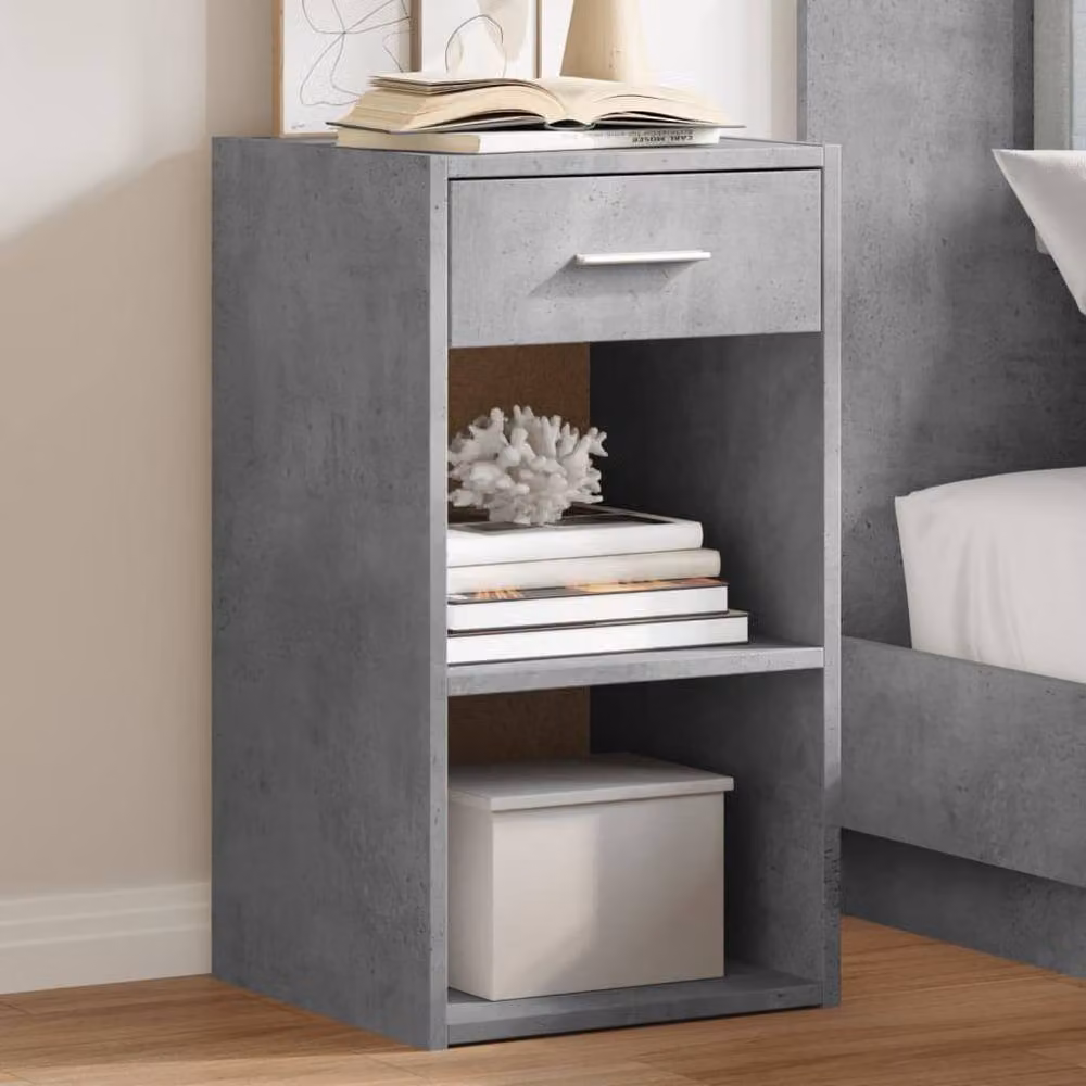 Berkfield Home Elegant Bedside Cabinets, 2 Piece, Concrete Grey, W/D/H: 35 x 34 x 65 cm – 2