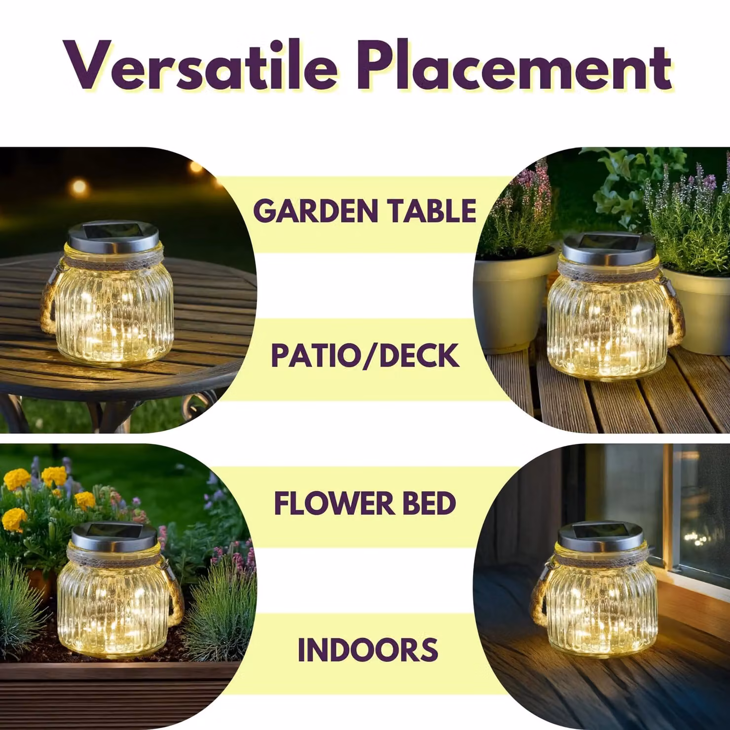 Marco Paul Solar Firefly LED Glass Jar Lantern in White – 8
