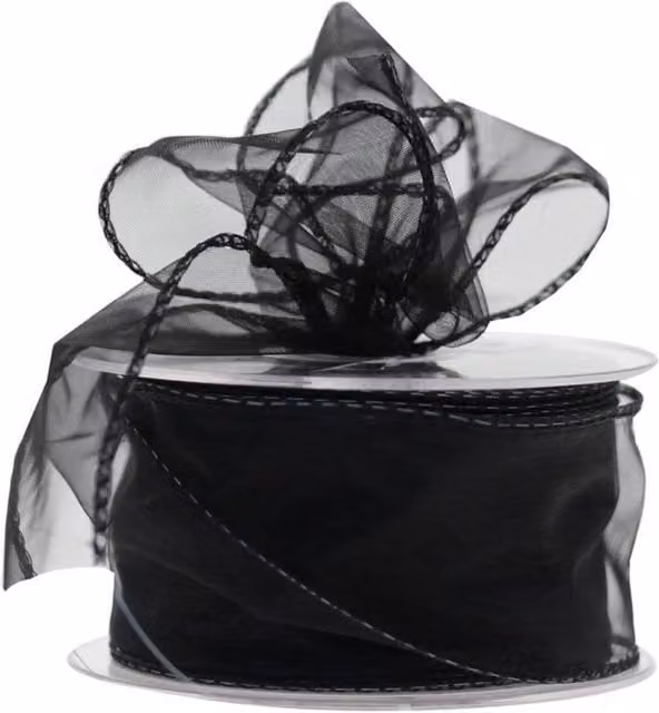 KDMD Black Chiffon Ribbon, 2 Pack – 1