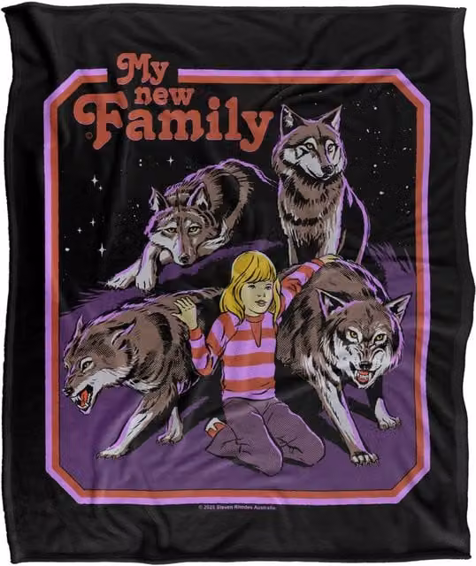 Steven Rhodes My New Family Multicolour Silky Touch Super Soft Fleece Throw Blanket W/D/H: 152 x 127 cm