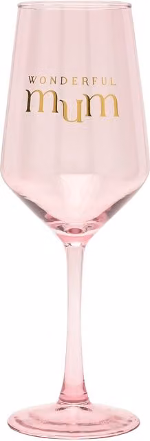 Confetti Mum Celebrations Wine Glass in Light Pink and Gold
