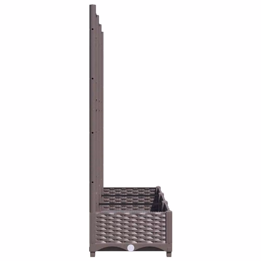 Berkfield Home Garden Planter with Trellis in Brown, W/D/H: 120 x 40 x 121.5 cm – 5