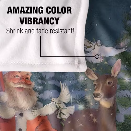 JQ Licensing Christmas Santa Peaceful Gifts Super Soft Fleece Throw Blanket, Multicolour, W/D/H: 91 x 147 cm – 3