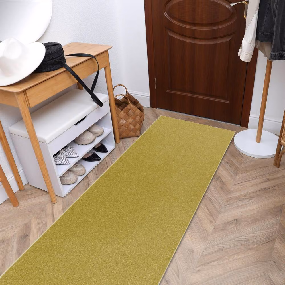 RugsX Eton Runner Rug in Green, W: 150 cm, L: 350 cm – 2