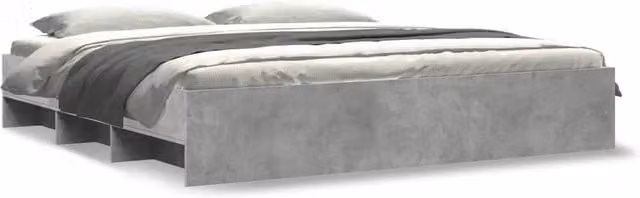Berkfield Home Super King Bed Frame in Concrete Grey, Engineered Wood, W/D/H: 180 x 200 cm – 1
