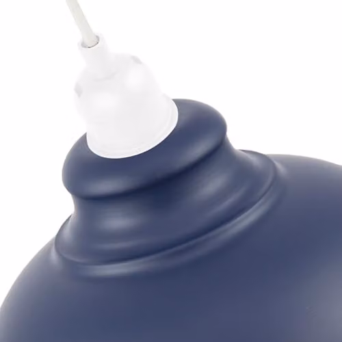 Happy Homewares Industrial Blue and White Metal Dome Ceiling Pendant Light Shade, W: 30 cm, H: 17 cm – 3