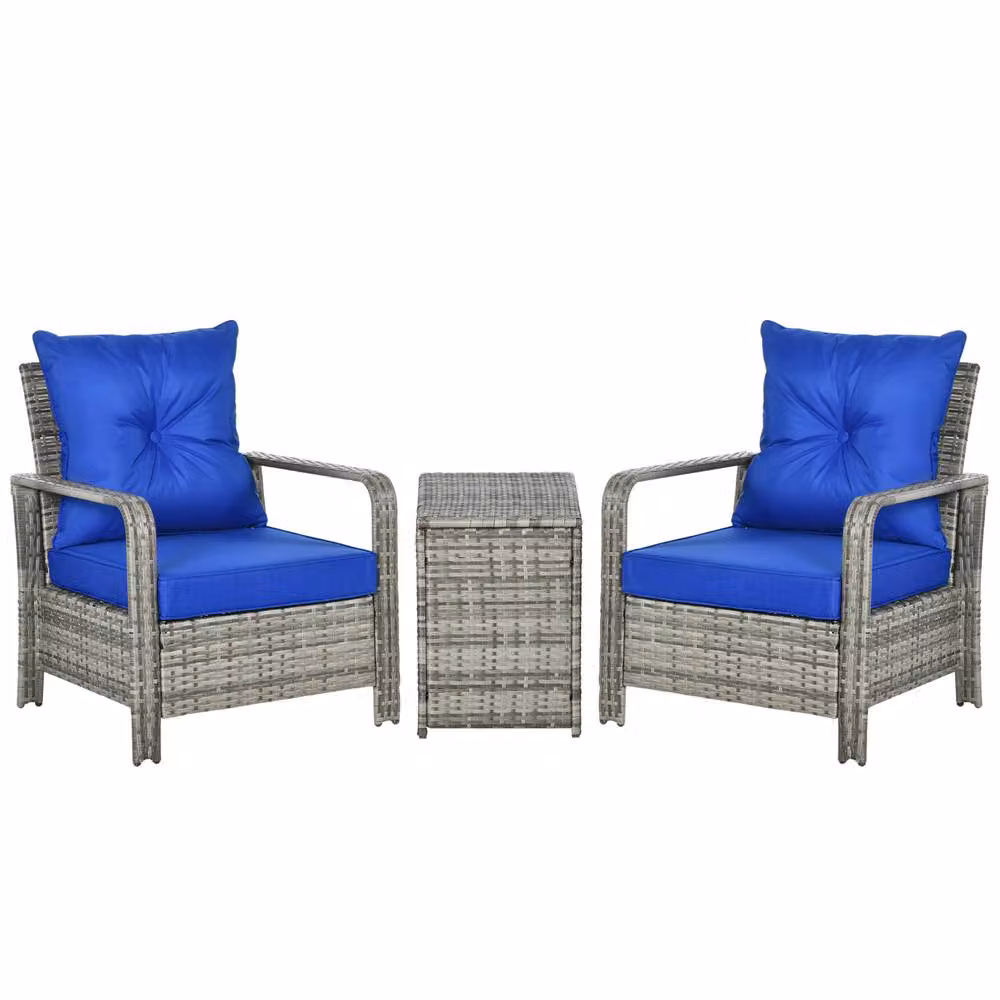 STILVORA Modern Blue Chairs with Storage – 3