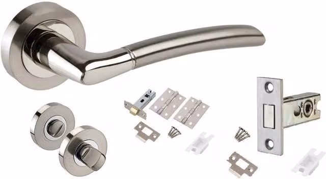 Golden Grace Polished Silver Bathroom Door Handle