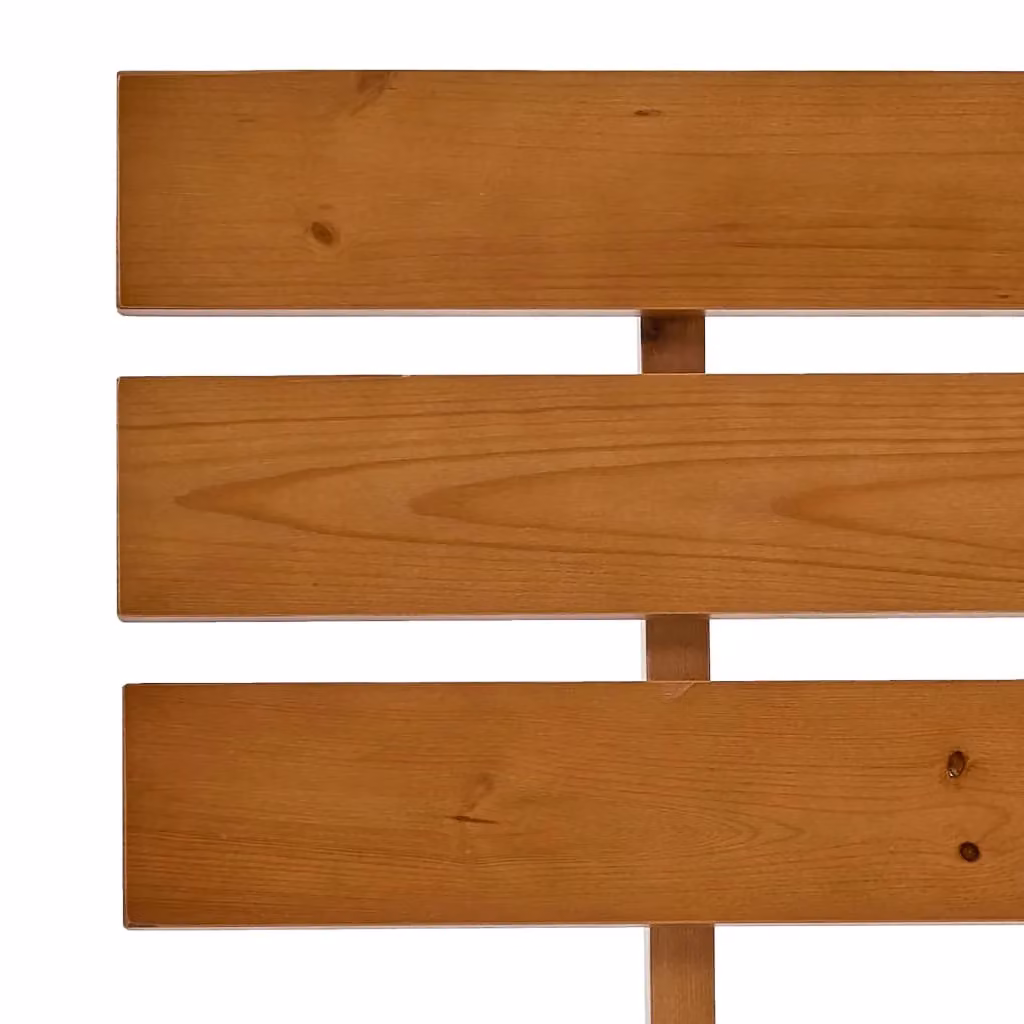 Berkfield Home Modern Small Double Bed Frame in Brown Lacquered Solid Pine Wood, W/D/H: 120 x 200 cm – 3
