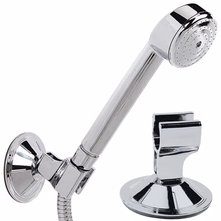 mysmartbuy Chrome Wall Mounted Vacuum Suction Cup Shower Head Holder in Silver